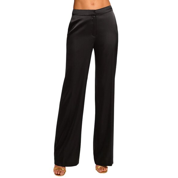 GIANNI VERSACE Vintage Couture Designer Classic Silk Black Dress Pants Small - Picture 1 of 9